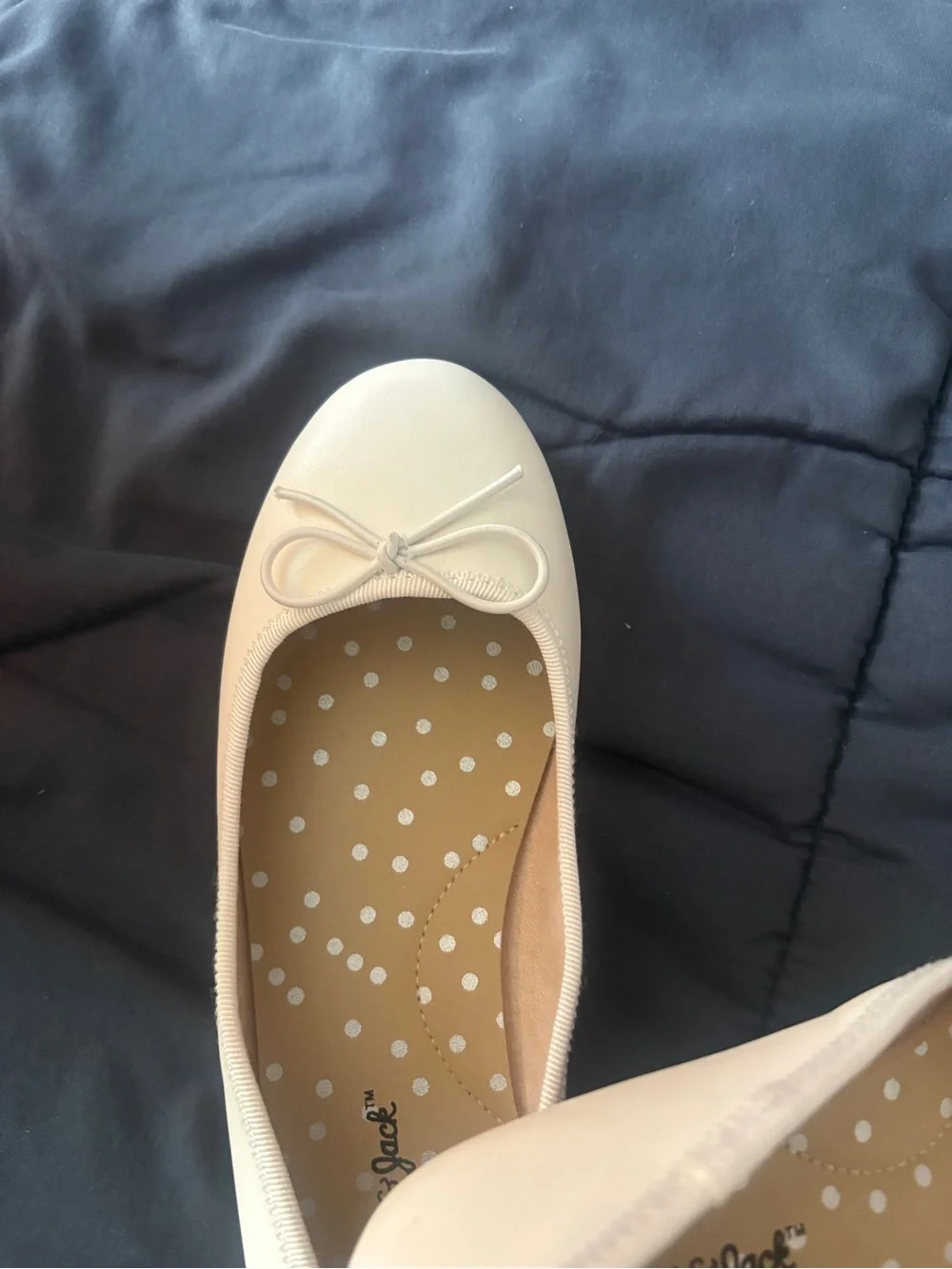 Cat & Jack Cream Ballet Flats with Bow